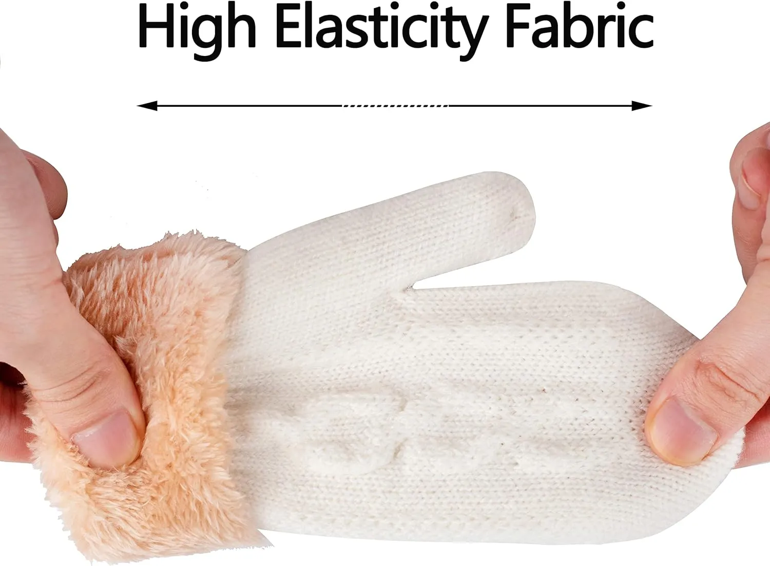 2 Pairs Kids Winter Knit Gloves Boys Girls Warm Thermal Cable Knitted Gloves 2-6-10-14 Year Wool Fleece Lined Mittens