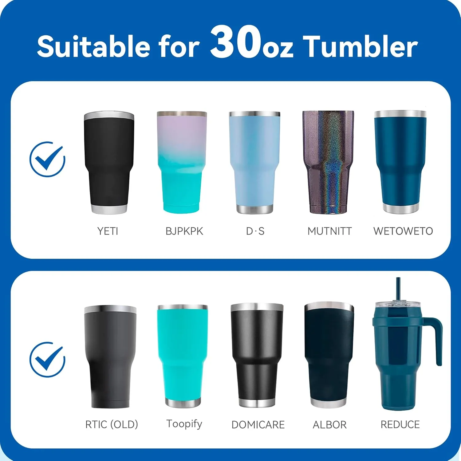 30 oz Tumbler Lids,Replacement Lids for 30 oz Yeti Tumbler, Ozark Trail and More, Spill Proof Lids,Cover for 30 OunceTumbler,Cup (Black 2pack)