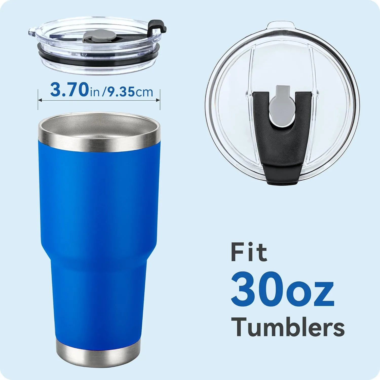 30 oz Tumbler Lids,Replacement Lids for 30 oz Yeti Tumbler, Ozark Trail and More, Spill Proof Lids,Cover for 30 OunceTumbler,Cup (Black 2pack)