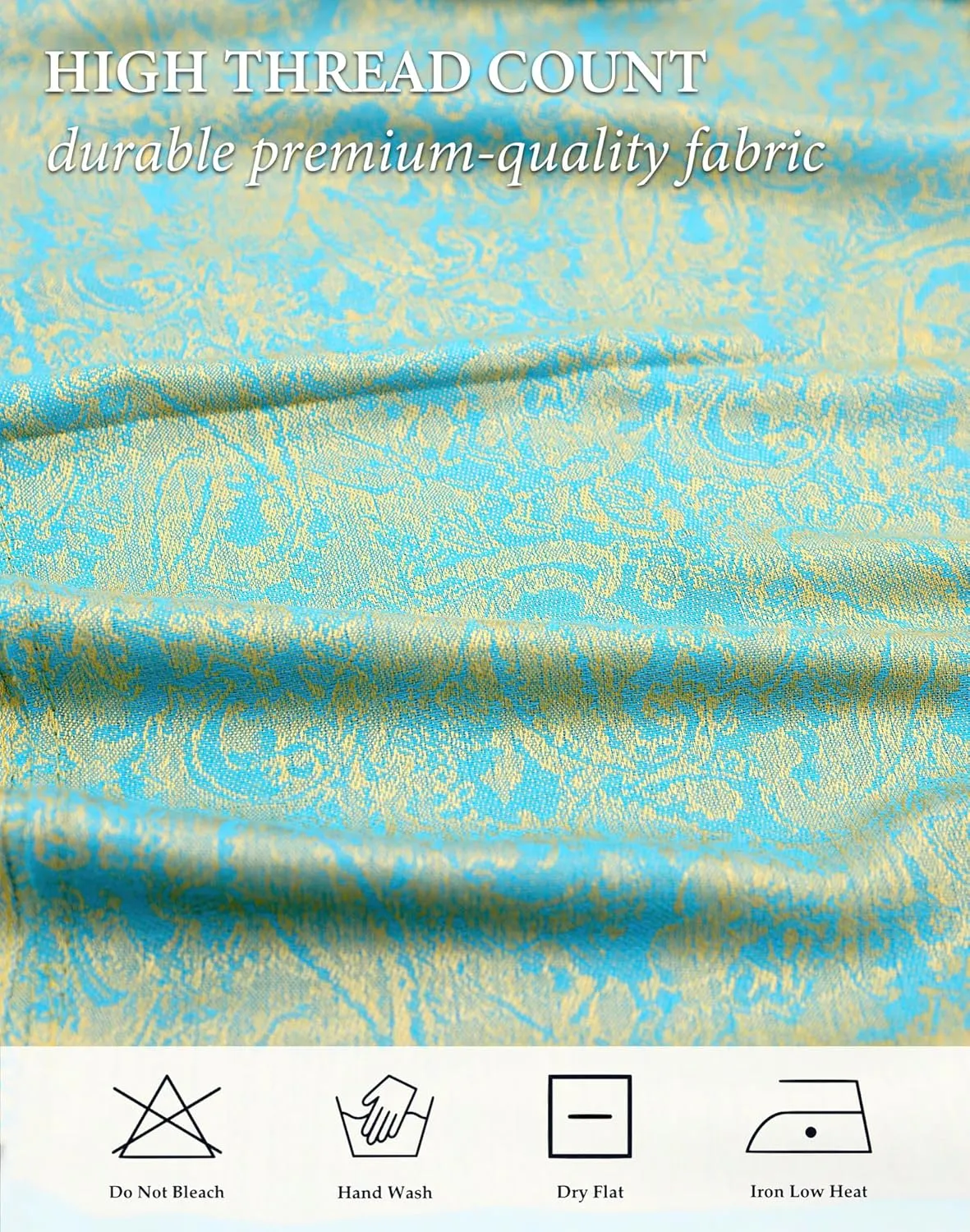 Achillea Two Tone Vintage Paisley Pashmina Scarf, Shawls and Wraps for Dresses, Lightweight Scarf for All Season