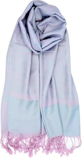Achillea Two Tone Vintage Paisley Pashmina Scarf, Shawls and Wraps for Dresses, Lightweight Scarf for All Season