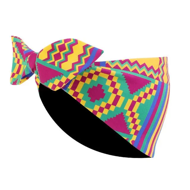 African Print Stretch Bandana Head Wrap Floral Ankara Dashiki Women