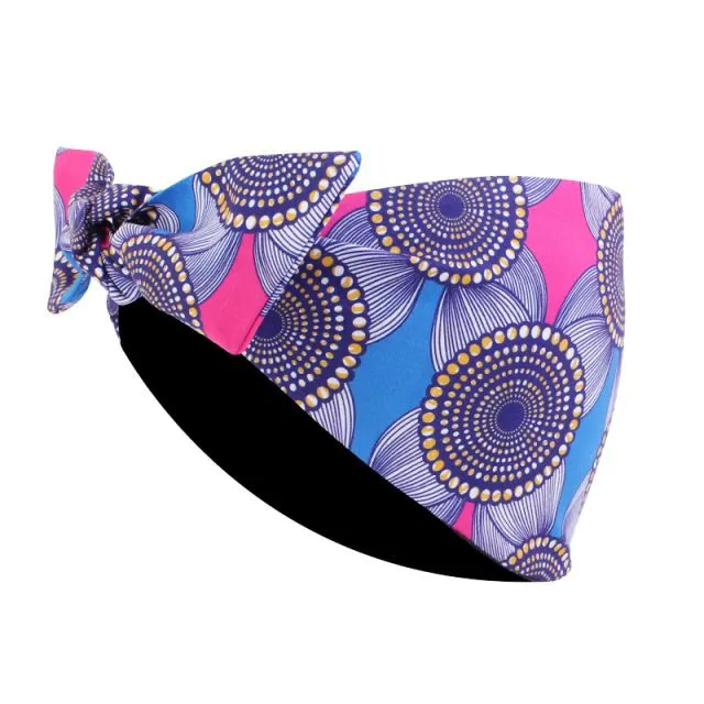 African Print Stretch Bandana Head Wrap Floral Ankara Dashiki Women
