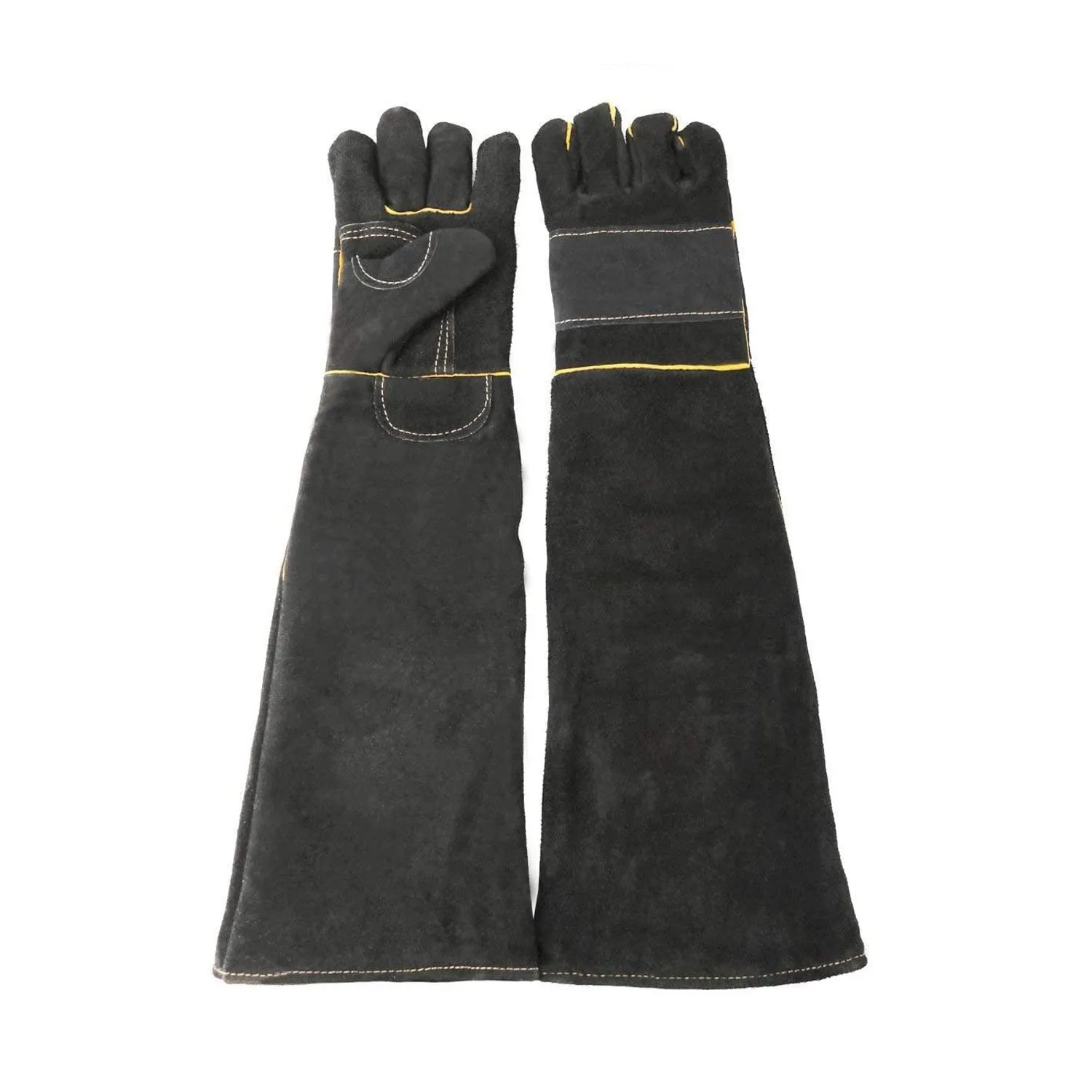 AOWPFVV Long Sleeve Thick Leather Animal Handling Glove Anti Scratch Protective Gloves for Training Dog Cat Bird Snake Parrot Lizard Wild Animals Reptiles,Bite Resistant Gloves