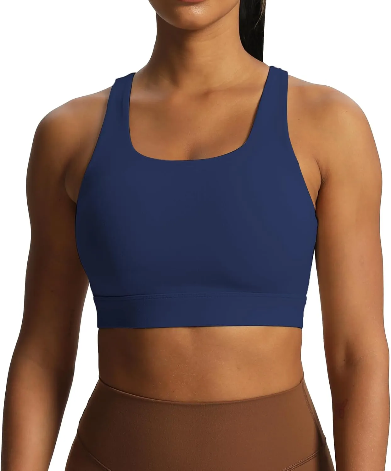 Aoxjox Women's Workout Sports Bras High Impact Fitness Backless Padded Training Gym Khloe Bra Yoga Crop Tank Top