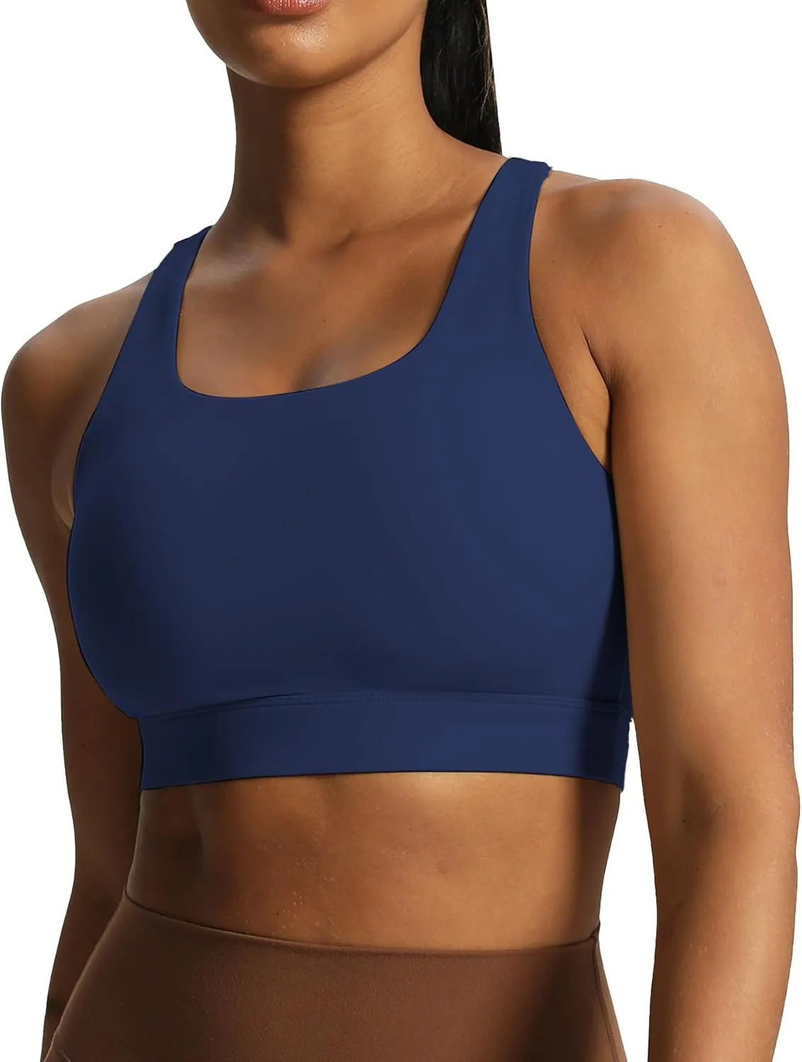 Aoxjox Women's Workout Sports Bras High Impact Fitness Backless Padded Training Gym Khloe Bra Yoga Crop Tank Top