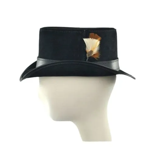 Black Gothic Leather Top Hat