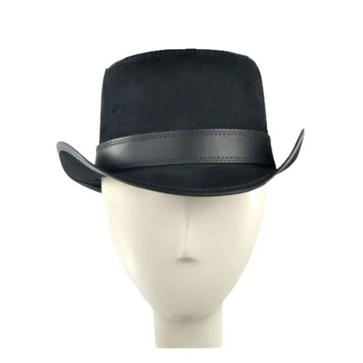 Black Gothic Leather Top Hat