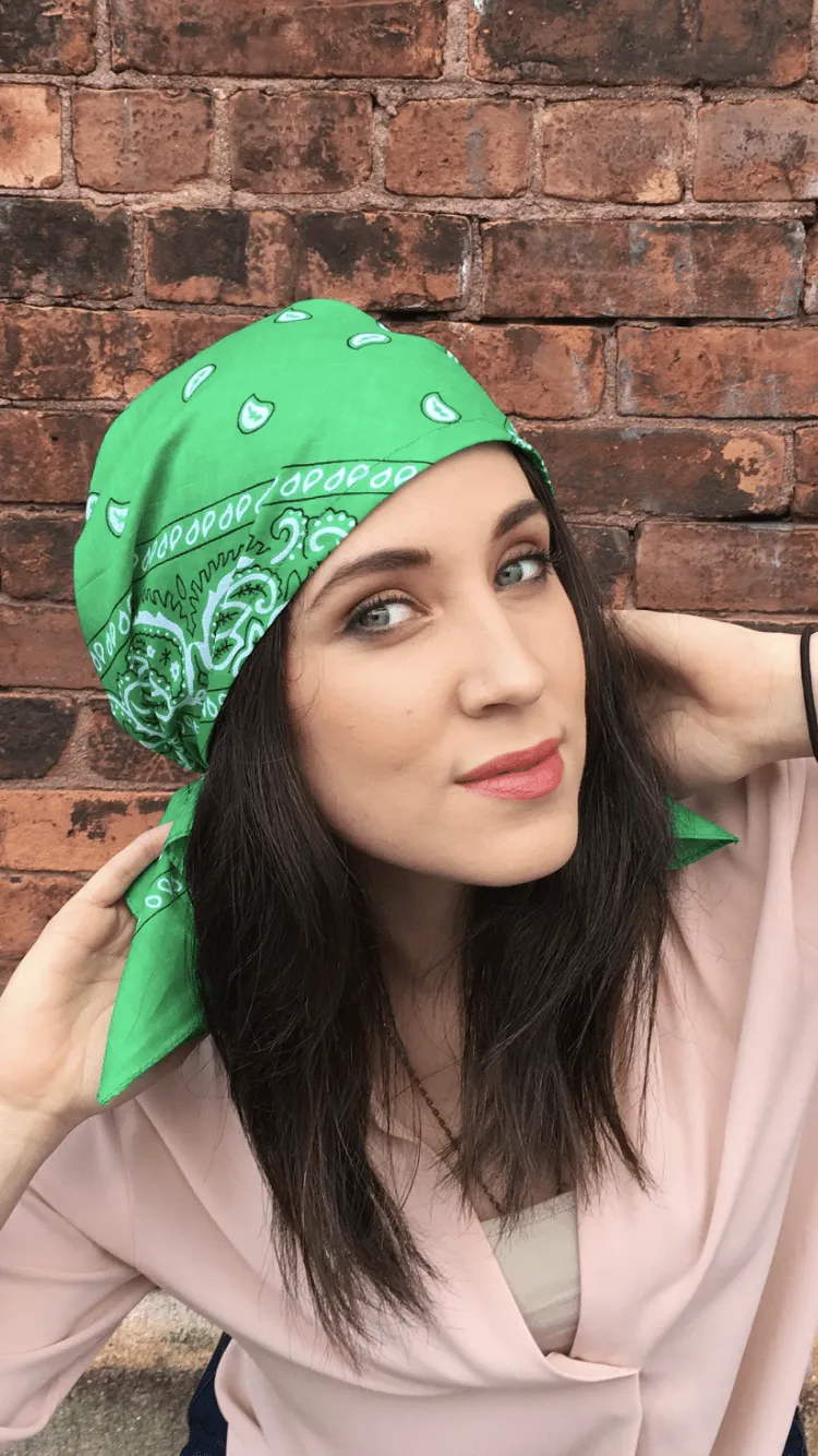 Casual Cotton Bandana Hat Tie Back Head Scarf Pre Tied Bandana