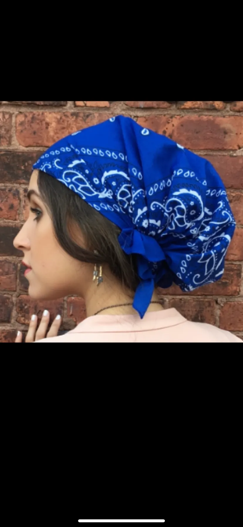 Casual Cotton Bandana Hat Tie Back Head Scarf Pre Tied Bandana
