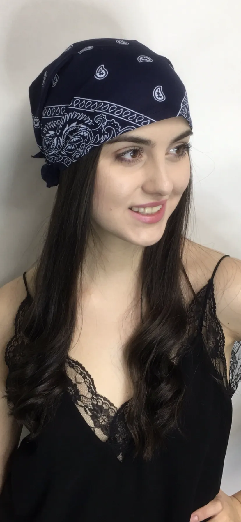 Casual Cotton Bandana Hat Tie Back Head Scarf Pre Tied Bandana