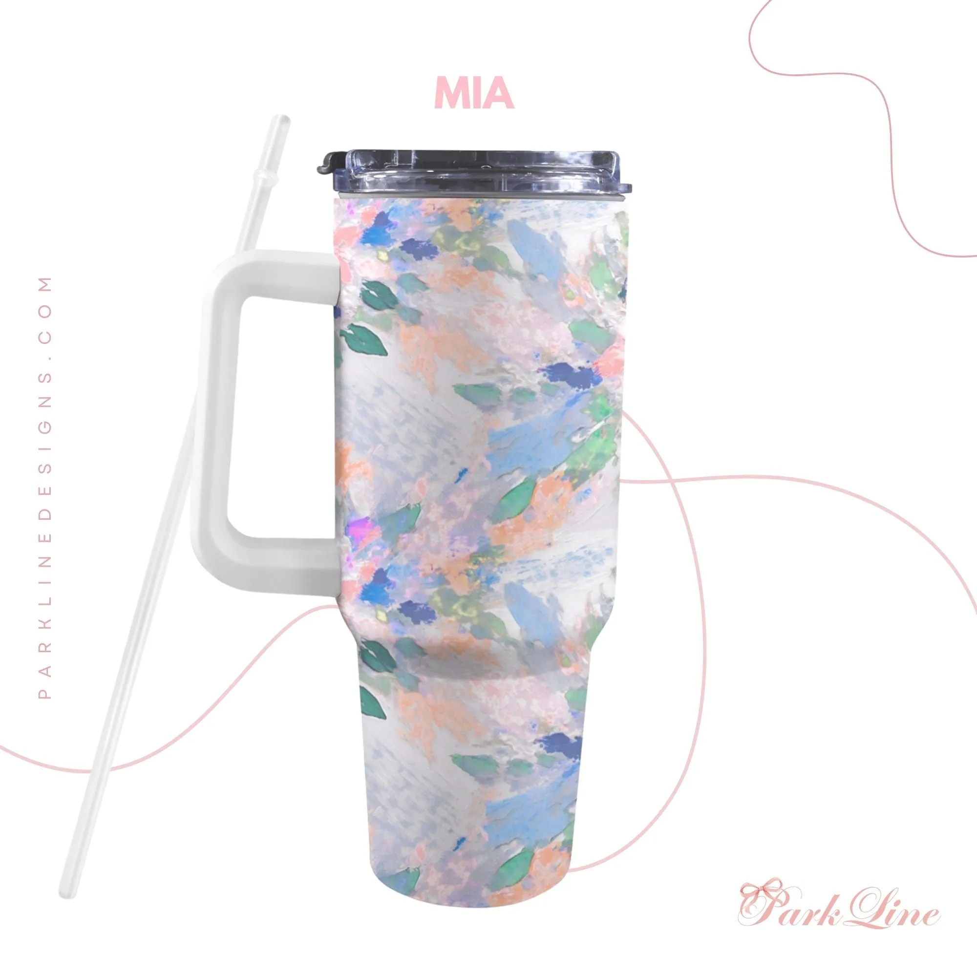 Charlotte 40oz Tumbler | Classic Floral Seamless Design | Insulated Travel Cup | Perfect Gift for Her | Reusable & Stylish Drinkware