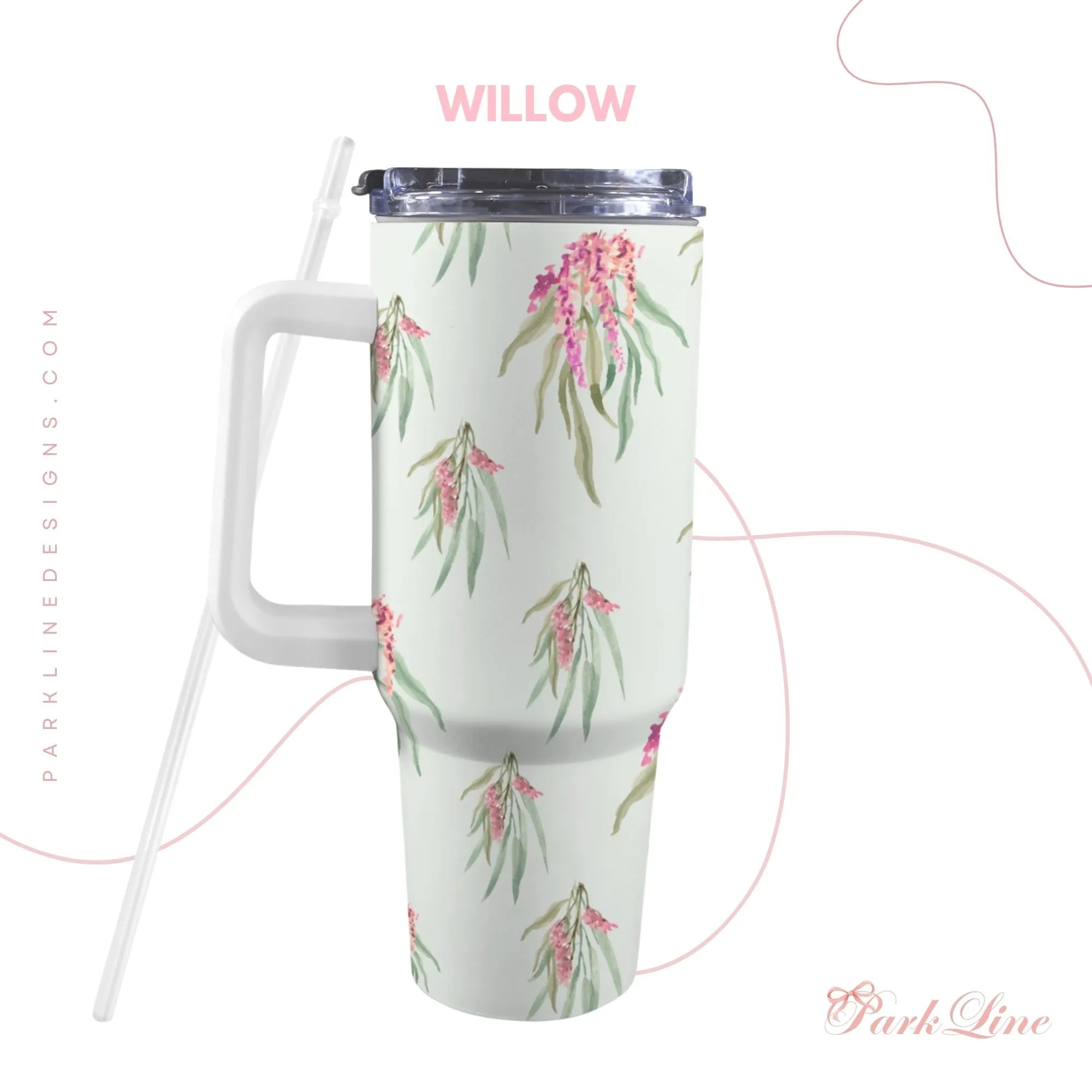 Charlotte 40oz Tumbler | Classic Floral Seamless Design | Insulated Travel Cup | Perfect Gift for Her | Reusable & Stylish Drinkware