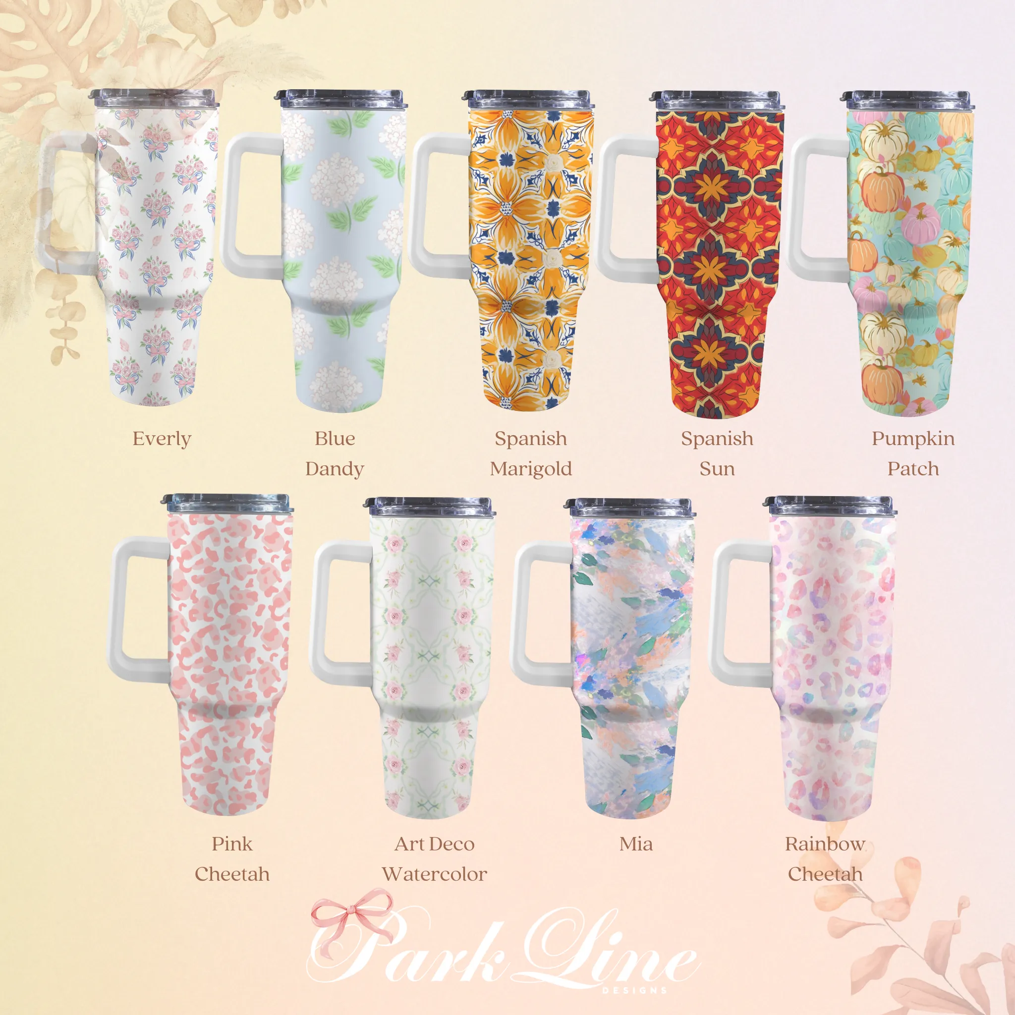 Charlotte 40oz Tumbler | Classic Floral Seamless Design | Insulated Travel Cup | Perfect Gift for Her | Reusable & Stylish Drinkware