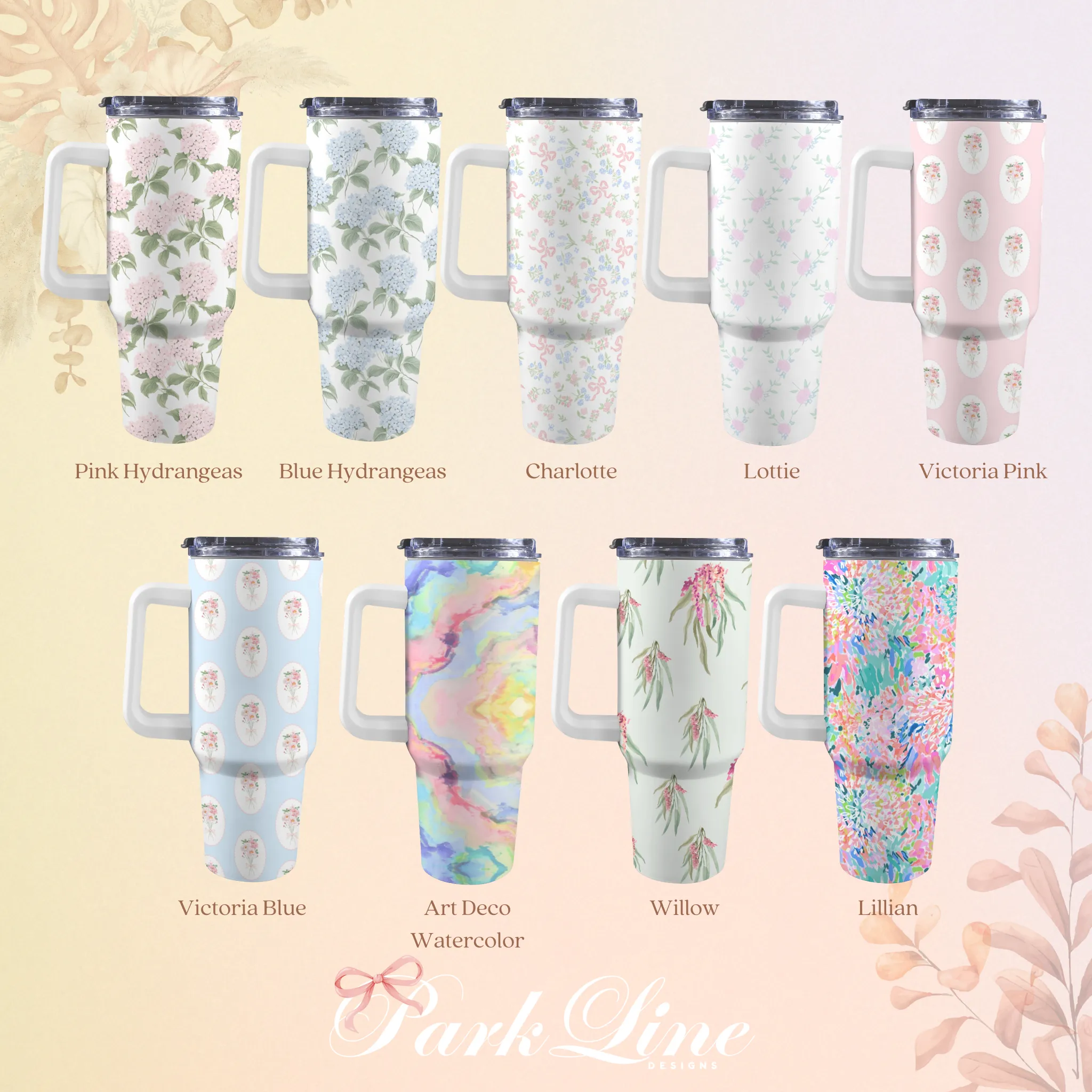 Charlotte 40oz Tumbler | Classic Floral Seamless Design | Insulated Travel Cup | Perfect Gift for Her | Reusable & Stylish Drinkware