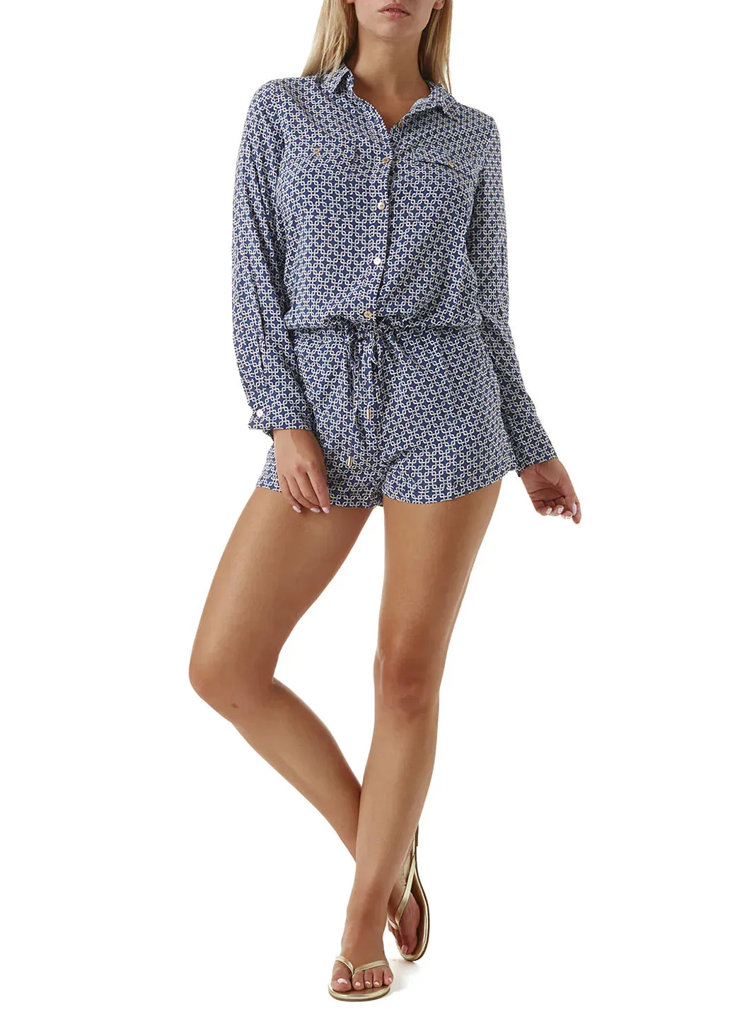 Chloe Navy Links Playsuit