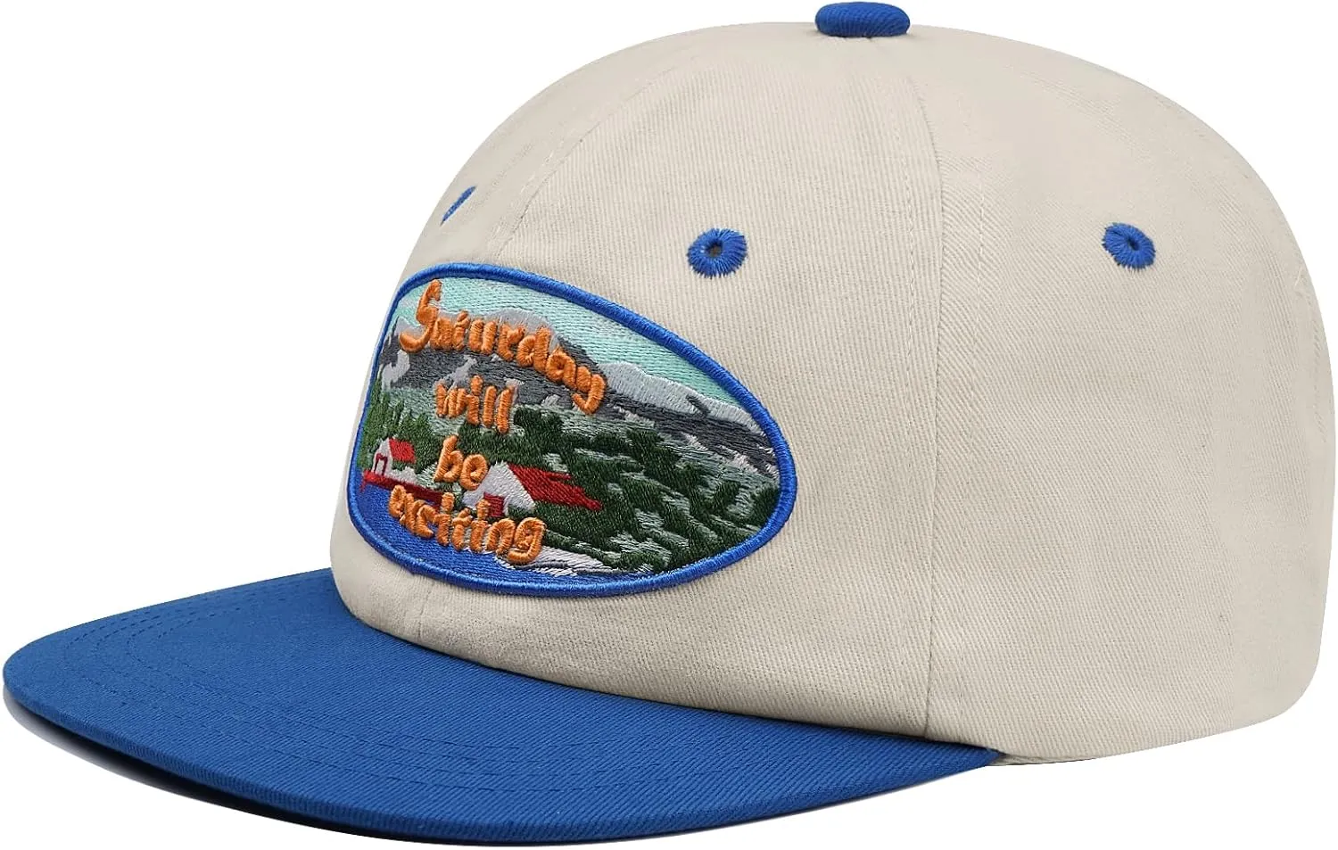 Clakllie Flat Bill Baseball Cap Snapback Trucker Hat Steet Casual Hip Hop Cap Breathable Runner Cap Vintage Low Profile Hat