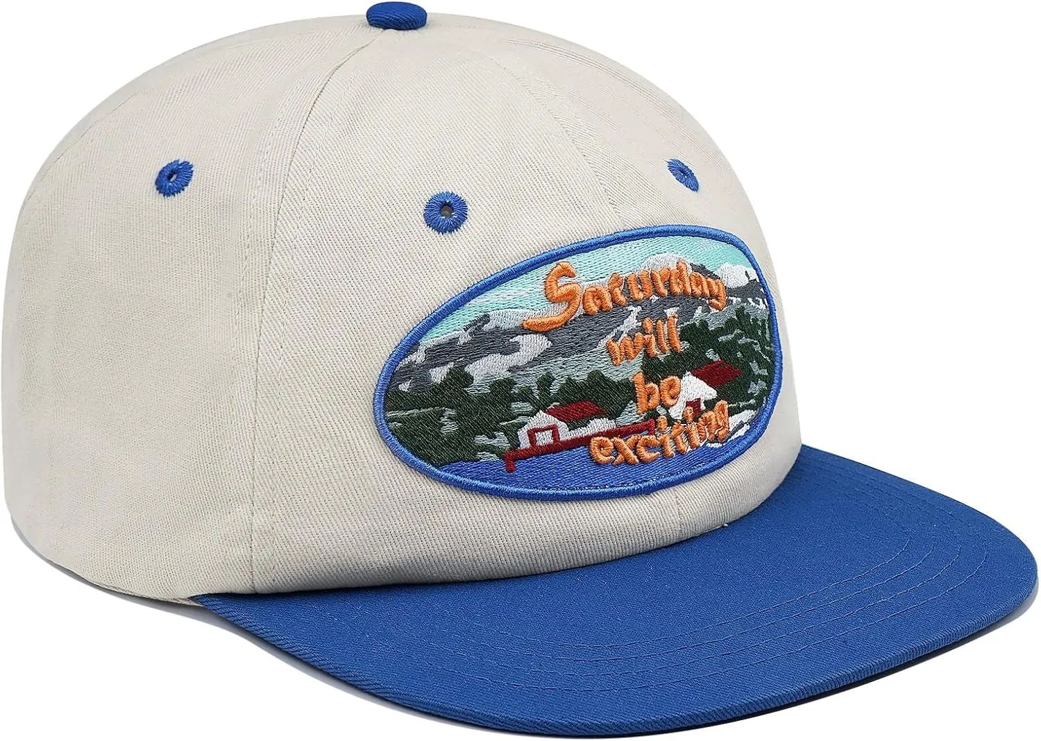 Clakllie Flat Bill Baseball Cap Snapback Trucker Hat Steet Casual Hip Hop Cap Breathable Runner Cap Vintage Low Profile Hat