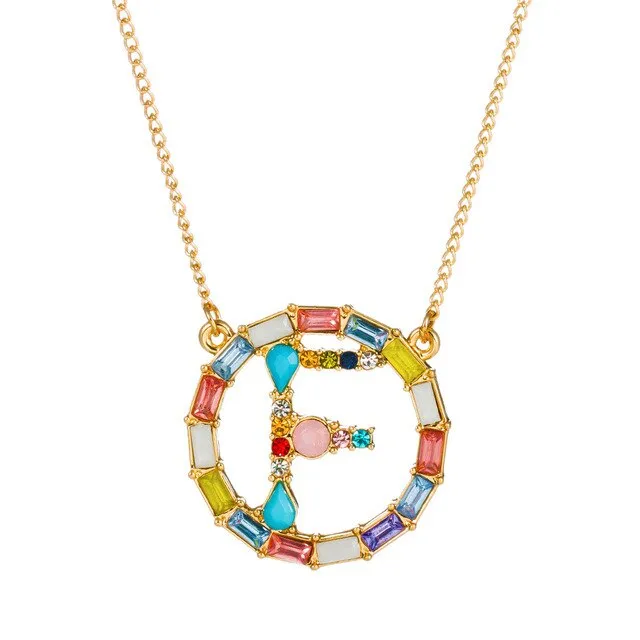 Colorful Neclace Featuring Initial Letter