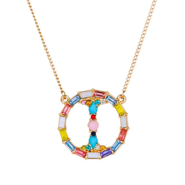 Colorful Neclace Featuring Initial Letter