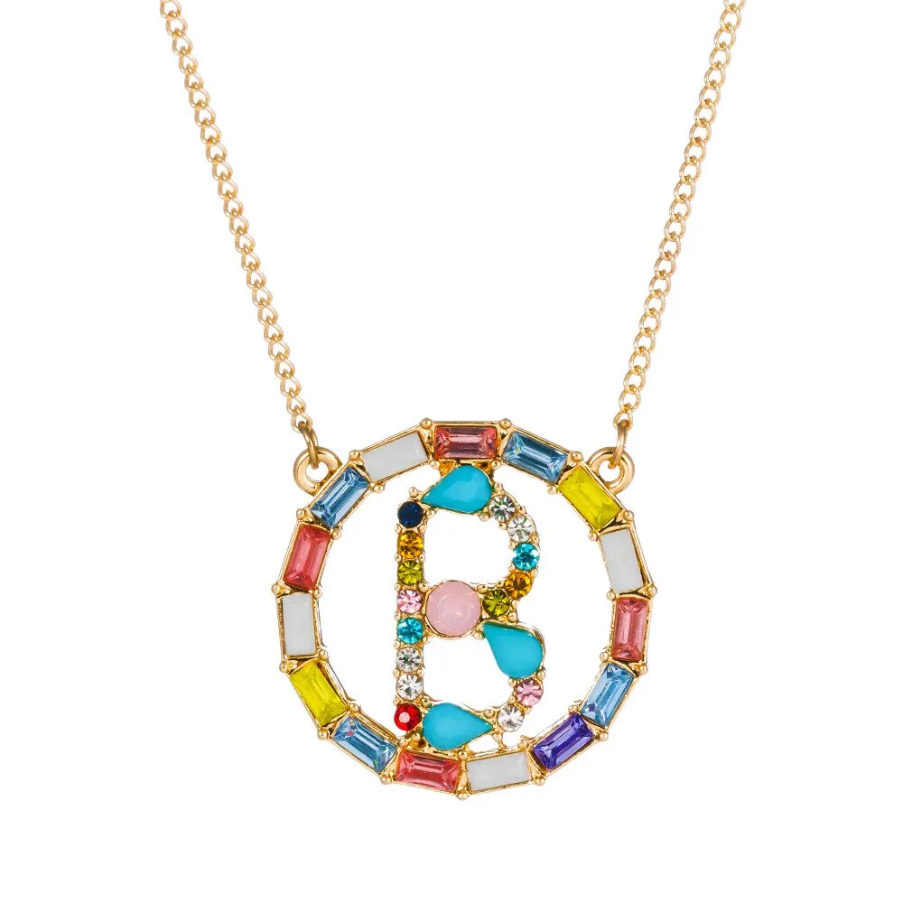 Colorful Neclace Featuring Initial Letter