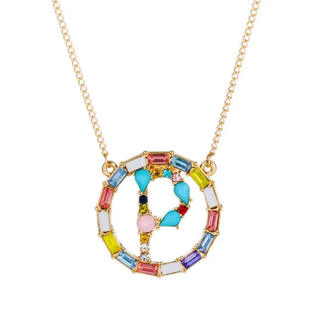Colorful Neclace Featuring Initial Letter