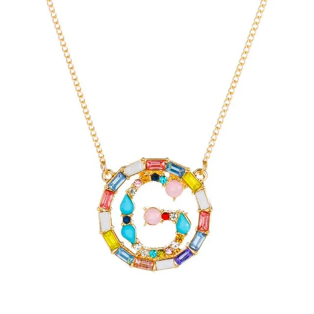 Colorful Neclace Featuring Initial Letter