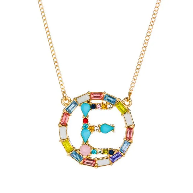 Colorful Neclace Featuring Initial Letter