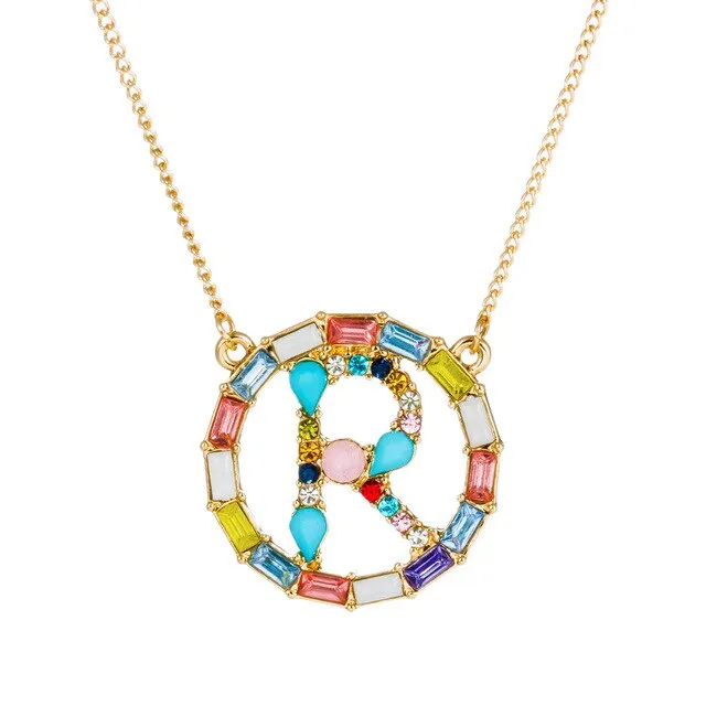 Colorful Neclace Featuring Initial Letter