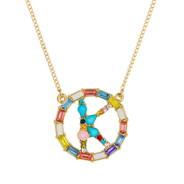Colorful Neclace Featuring Initial Letter