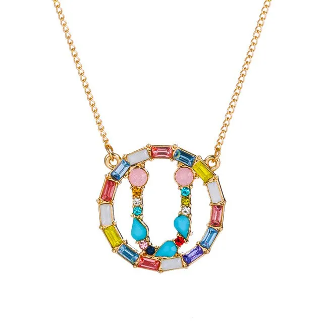Colorful Neclace Featuring Initial Letter