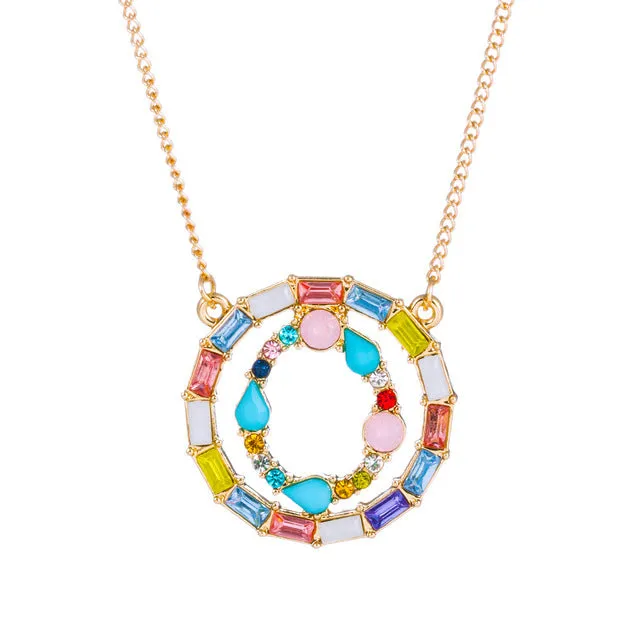 Colorful Neclace Featuring Initial Letter