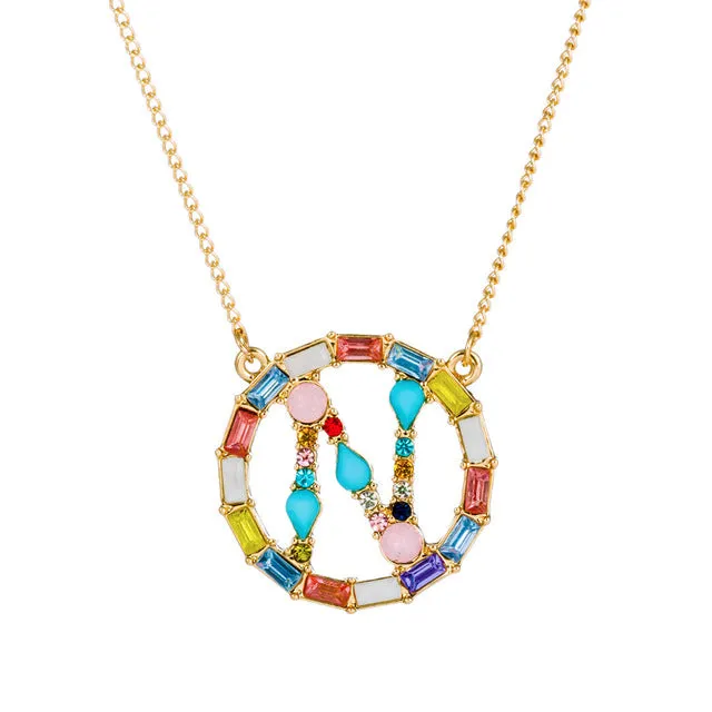 Colorful Neclace Featuring Initial Letter