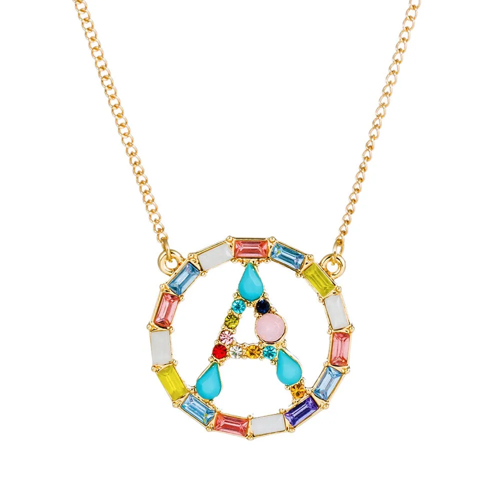 Colorful Neclace Featuring Initial Letter