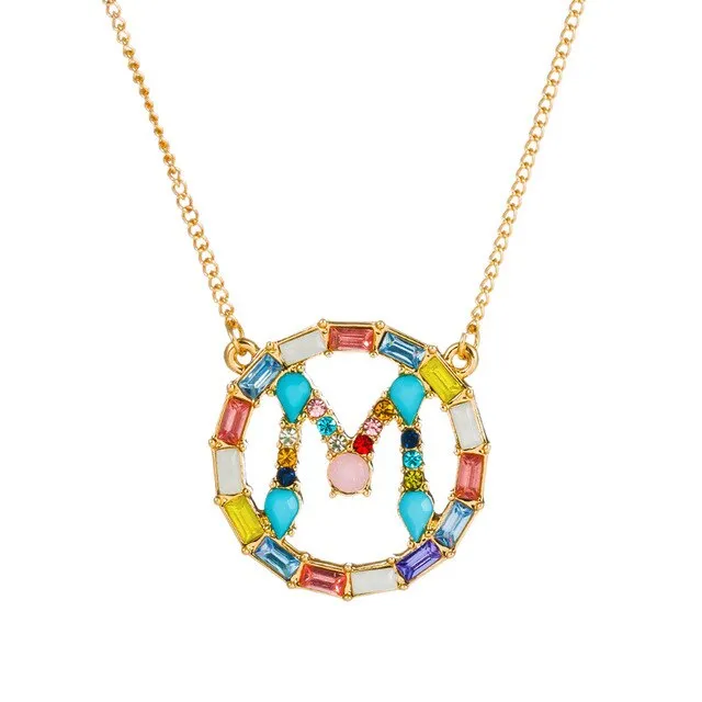 Colorful Neclace Featuring Initial Letter