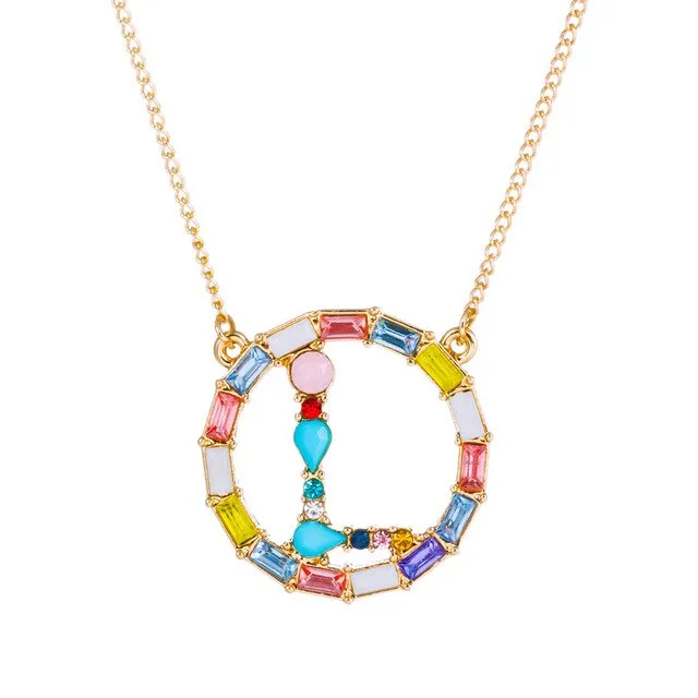 Colorful Neclace Featuring Initial Letter
