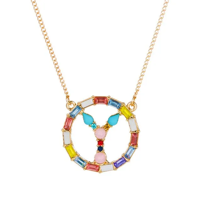 Colorful Neclace Featuring Initial Letter