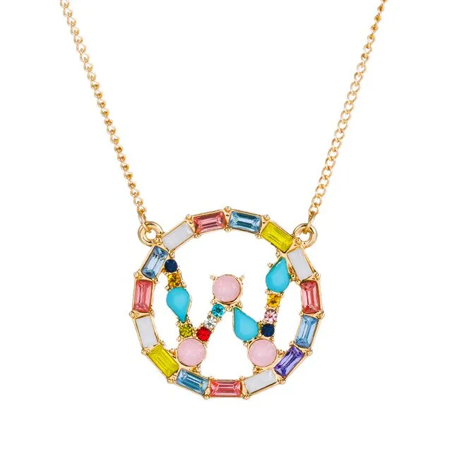 Colorful Neclace Featuring Initial Letter
