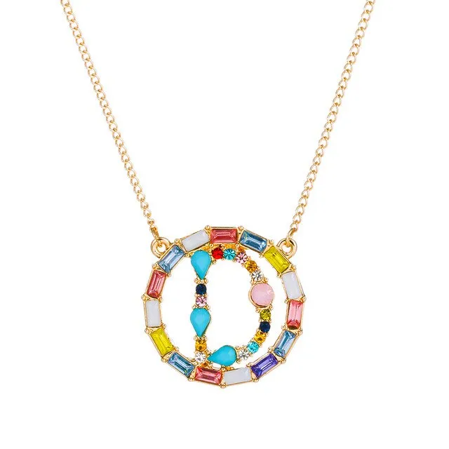 Colorful Neclace Featuring Initial Letter
