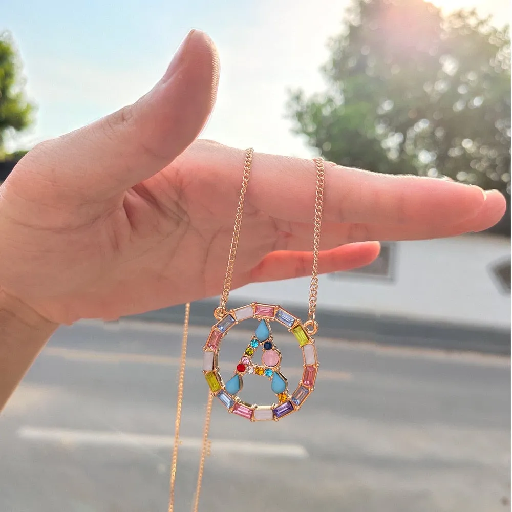 Colorful Neclace Featuring Initial Letter