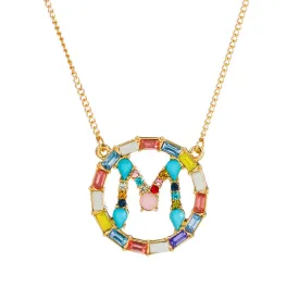 Colorful Neclace Featuring Initial Letter