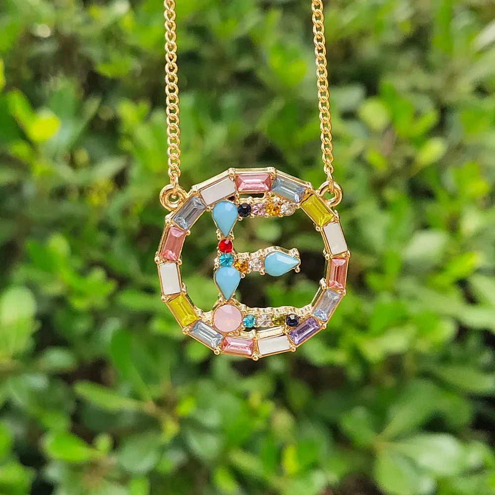 Colorful Neclace Featuring Initial Letter
