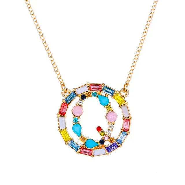 Colorful Neclace Featuring Initial Letter