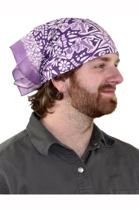 Cotton Grateful Dead Dancing Bear Bandana Scarf 22x22 Red Purple Green
