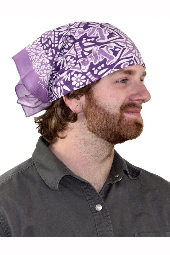 Cotton Grateful Dead Dancing Bear Bandana Scarf 22x22 Red Purple Green