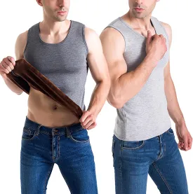 Flygo 2 Pack Thermal Tank Top Men Cotton Winter Warm Fleece Lined Underwear Sleeveless Vest Undershirt
