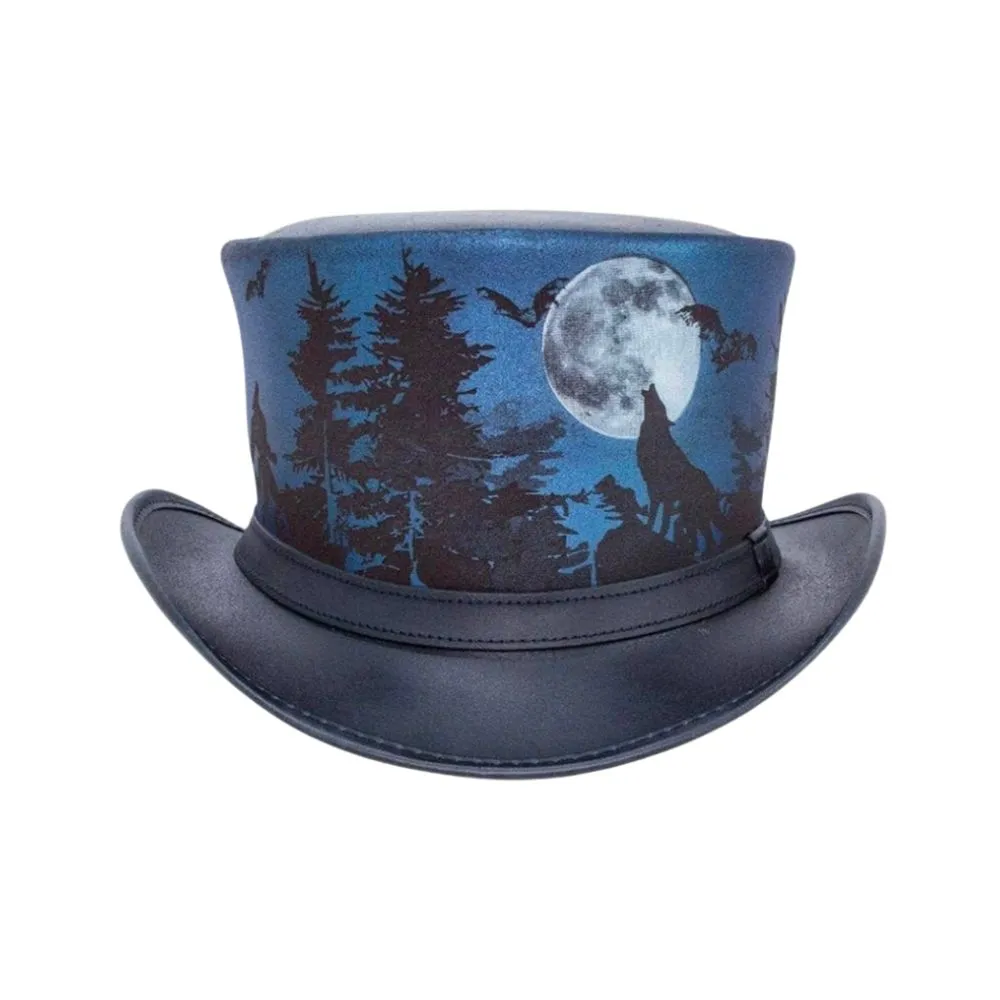 Forest Moon Leather Top Hat