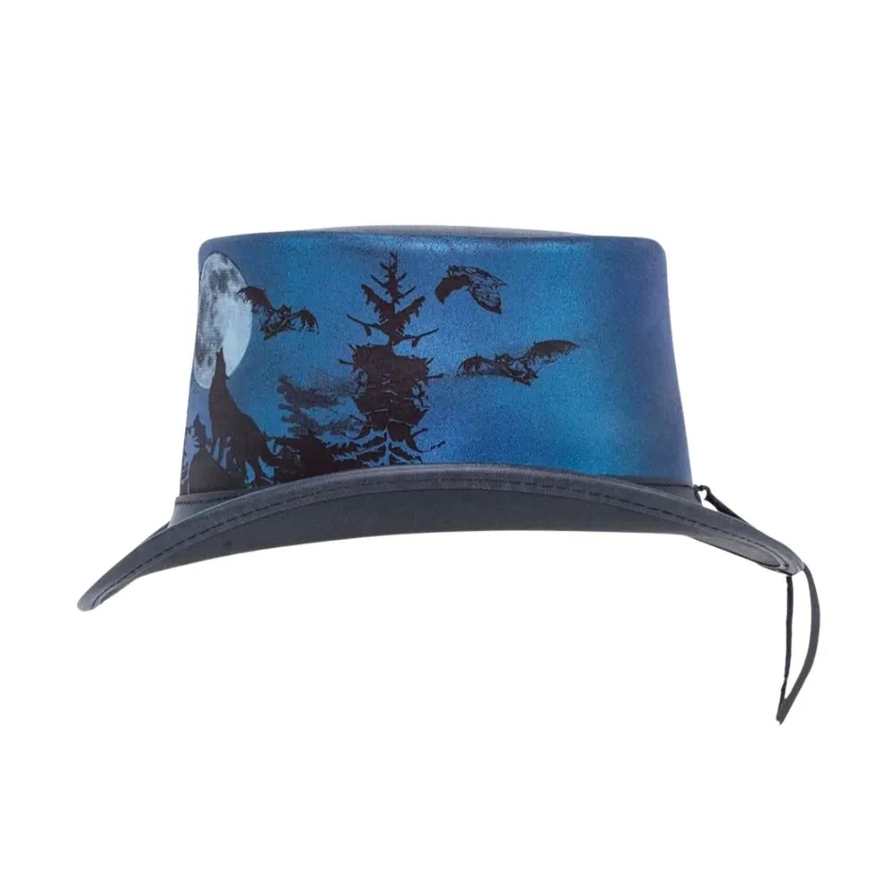 Forest Moon Leather Top Hat