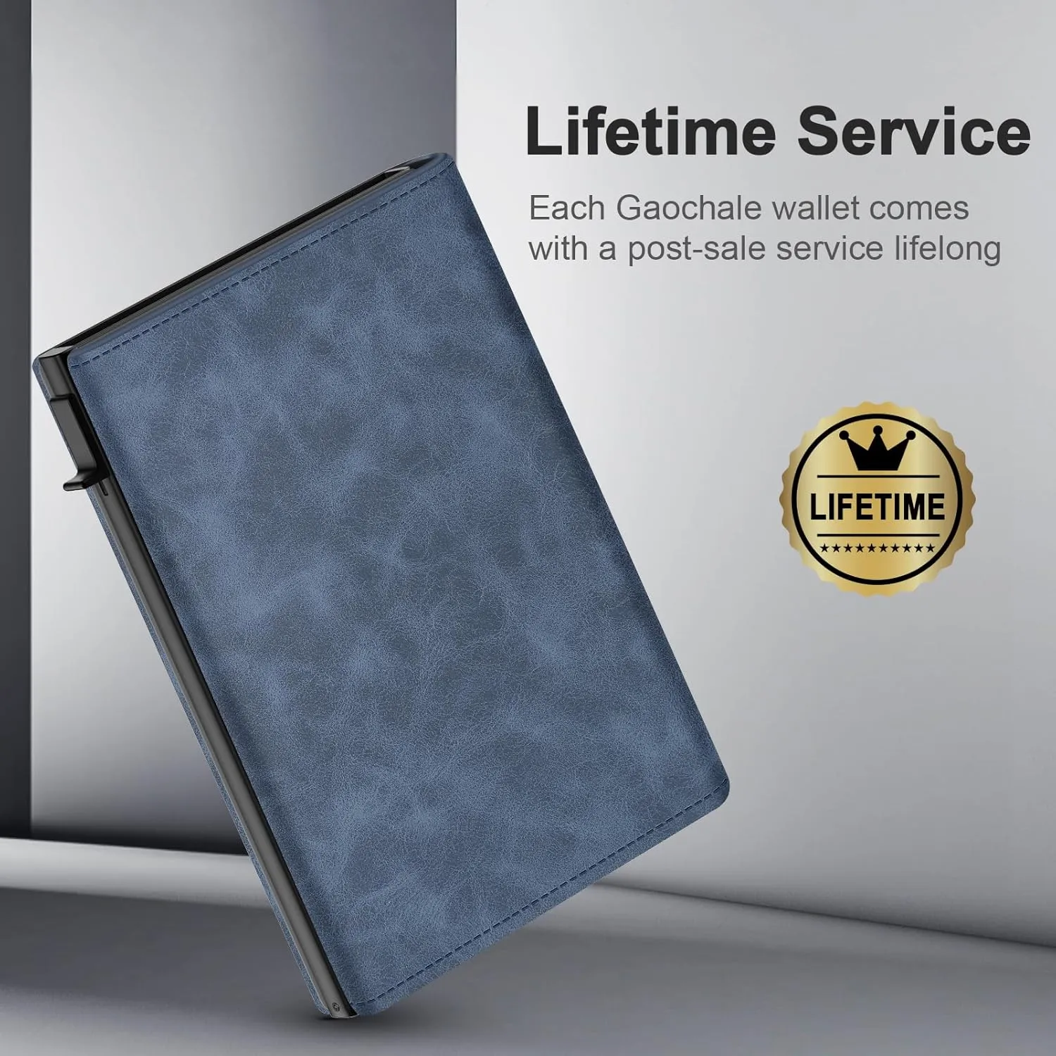 GAOCHALE Wallet for Men Pop up Card Holder, Smart, Slim, Minimalist Design for Front Pocket, Premium RFID Blocking, 10-14 Card Capacity | ID Window | Cash Slot(Gradient Blue)