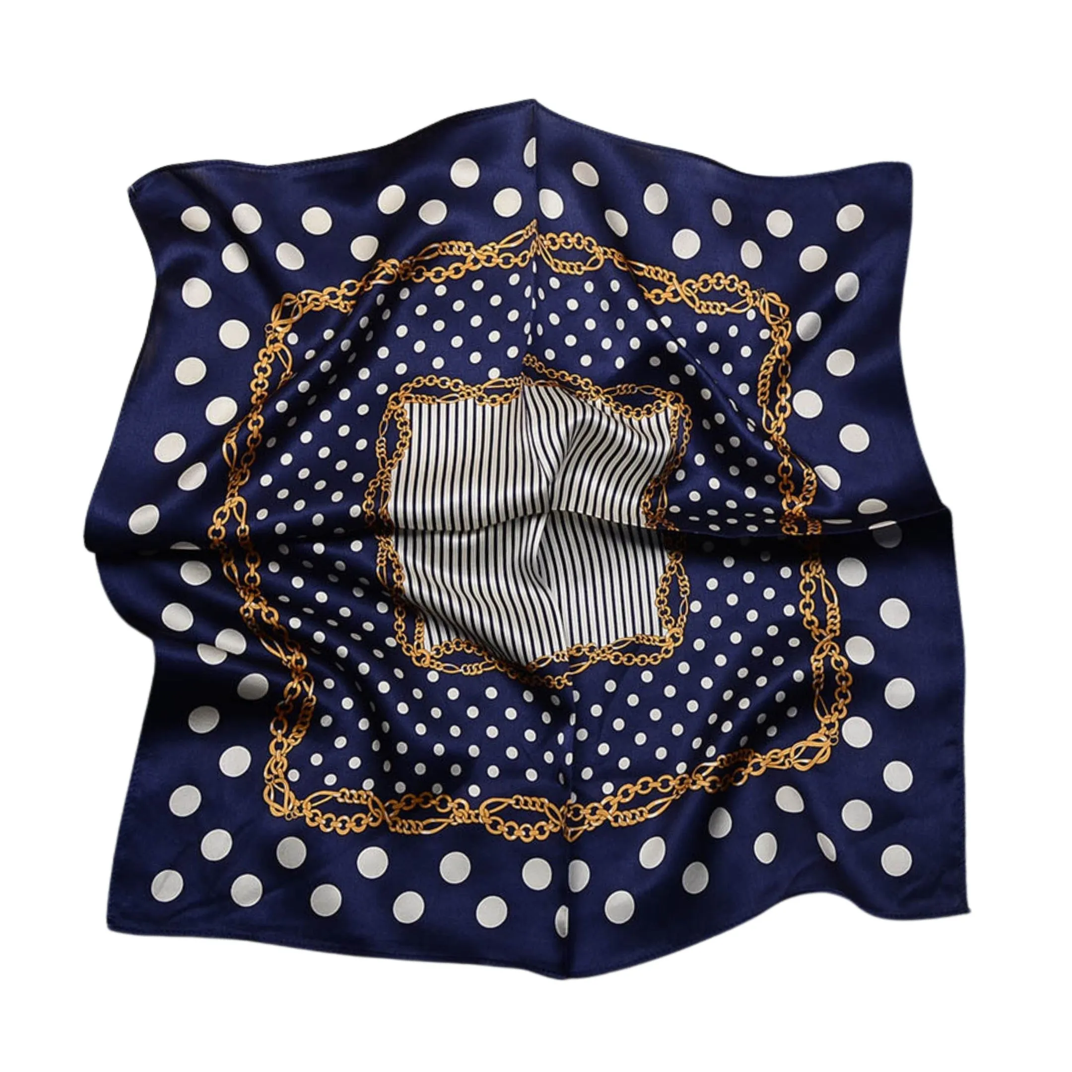 Gilded Blossoms Square Pure Mulberry Silk Scarf Bandana